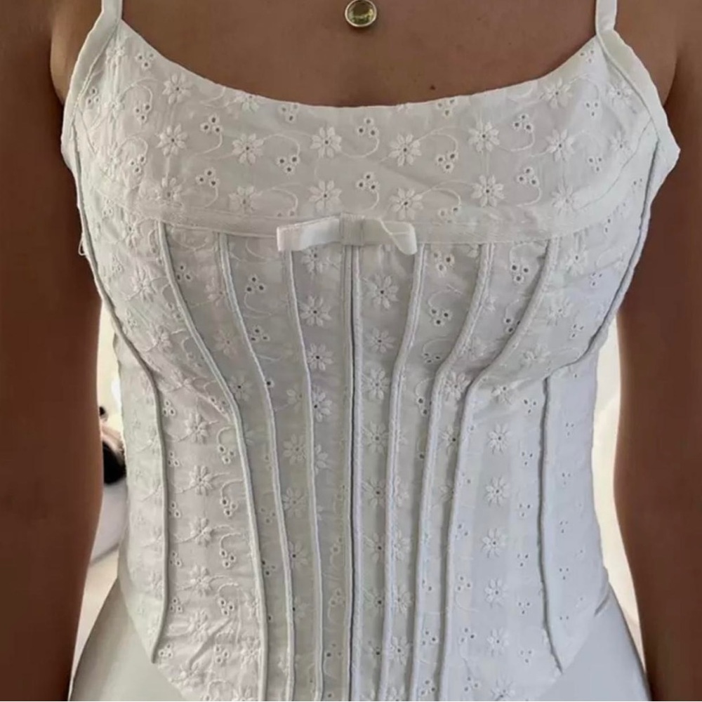 White Corset Bustier Top